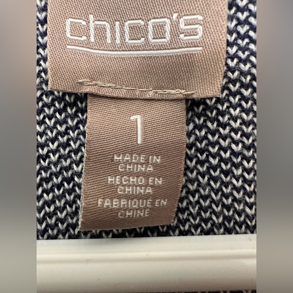 Chicos gray and navy hooded 3/4 sleeve jacket - Picture 6 of 8
